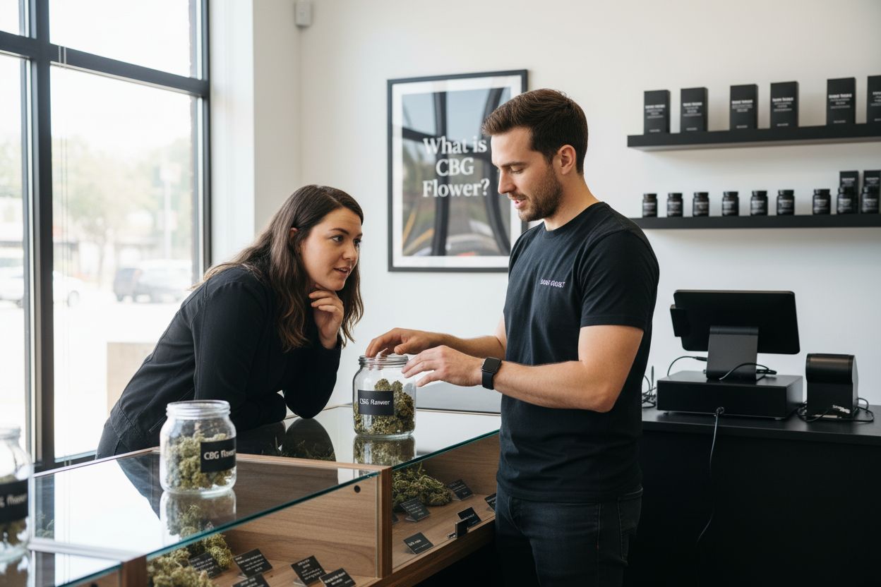 CBG flower, dispensary, human interaction