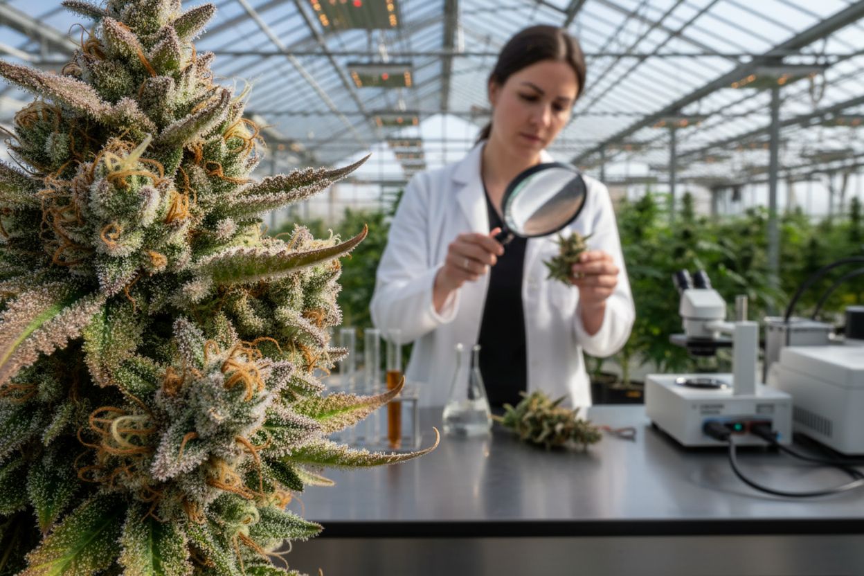 cannabis trichome closeup lab