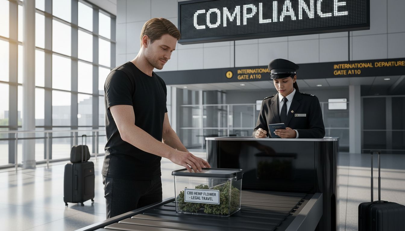 Traveler presents hemp flower at airport security