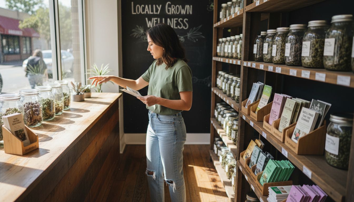 Browsing products in Oakland cannabis dispensary