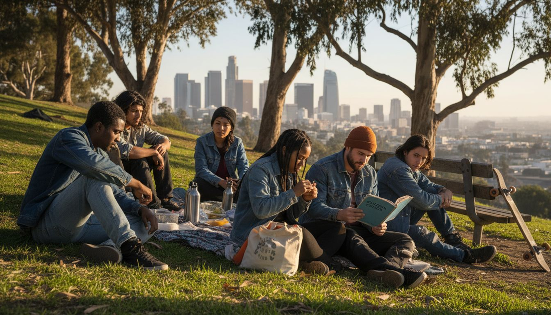 Group enjoying cannabis outdoors in California
